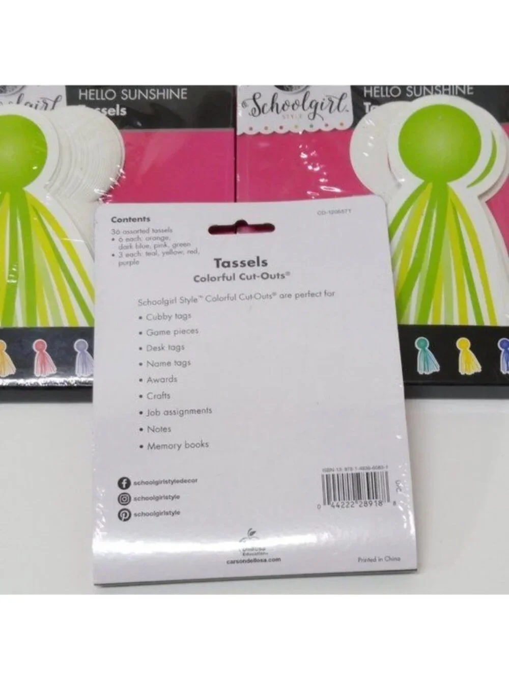 Schoolgirl Style Hello Sunshine Tassels Cut-Out Sets Just Teach Color Cards Sets